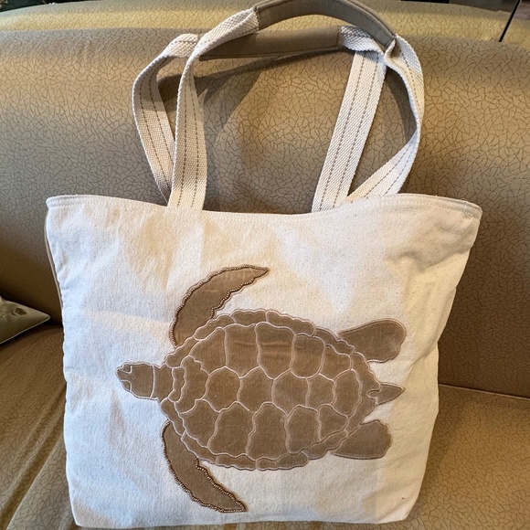 Sun “N” Sand Canvas Large Beach Tote NWT - Picture 2 of 13